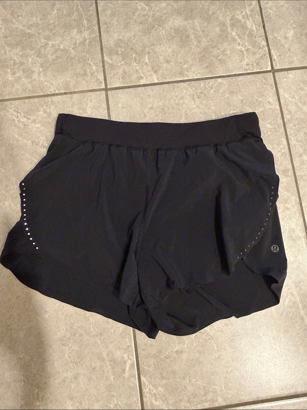 lululemon athletica Black Women's Athletic Shorts with Reflective Dot Accents